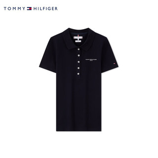 TOMMY HILFIGER【修身微弹】24新款春夏女撞色字母五粒扣POLO衫41032 