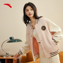 anta安踏复古美式运动外套女春季保暖棒球服162418762