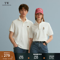 Teenie Weenie Men小熊男装POLO衫2024夏季休闲潮流凉感T恤短袖男 象牙白 175/L