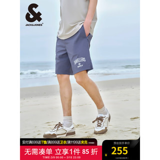 杰克·琼斯（JACK&JONES）夏季字母胶印装饰底摆双侧开衩设计休闲短裤男装224215024 暗灰色E39 175/80A/MR