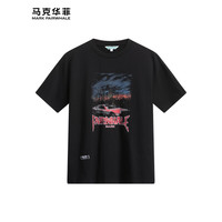 马克华菲【纯棉亲肤】短袖T恤男2024春夏潮牌印花休闲宽松透气T恤上衣 001黑色 L