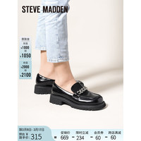 史蒂夫·马登 STEVE MADDEN/思美登2024春季舒适真皮一脚蹬乐福鞋女单鞋 PAREEN 黑色 37