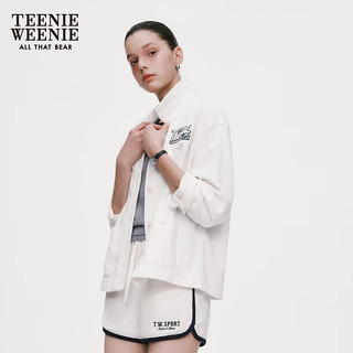 Teenie Weenie小熊2024年毛巾布软糯衬衫式卫衣开衫外套短款小个子 象牙白 155/XS