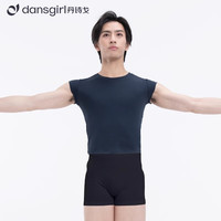 丹诗戈男士三分裤专业一体裆设计芭蕾舞蹈短裤舞蹈黑色短裤艺考MG02017 黑色 160