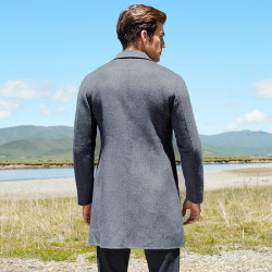 tries才子男装官方羊毛大衣秋冬新款青年男士中长款商务西服领呢子