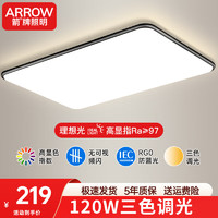 ARROW箭牌照明  led吸顶灯卧室灯客厅大灯超薄灯具套餐广东中山 【高显指】120瓦三色90cm适30平