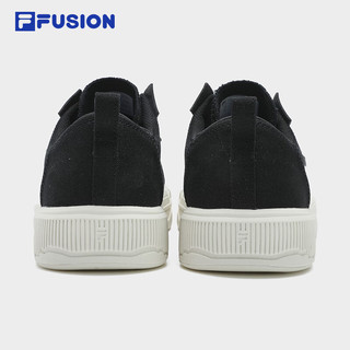 FILA FUSION斐乐潮牌男鞋POP III滑板生活鞋2024夏休闲帆布鞋 黑/豆腐白-BS 44.5