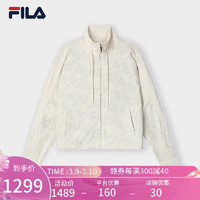 FILA Emerald斐乐女士针织长袖外套2024春季几何浮雕宽松上衣 枯木绿-KK 170/88A/L