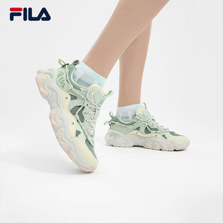 斐乐（FILA）女鞋老爹鞋复古运动鞋2024夏季猫爪鞋5代休闲鞋 桃木绿/小白菜-MB 37.5