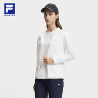 FILA 斐乐女士针织连帽外套2024夏防晒干爽运动上衣 星光白-WT 155/76A/XS