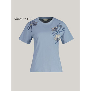 GANT甘特2024春季女士时尚印花圆领短袖T恤4200872 113白色 M
