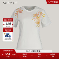 GANT 甘特 2024春季女士时尚印花圆领短袖T恤4200872 113白色 XL