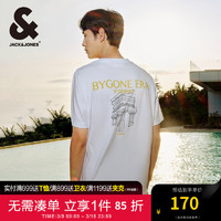 杰克·琼斯（JACK&JONES）夏季新款潮百搭情侣款直筒纯棉多色字母刺绣短袖T恤男224201116