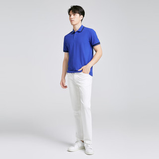 雅戈尔（YOUNGOR）POLO衫男士2024春夏青年男短袖POLO衫 宝蓝 2XL