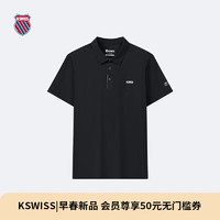 盖世威（K·SWISS）男POLO衫24夏季 百搭吸湿快干短袖 1010020 008正黑色 M