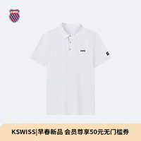 盖世威（K·SWISS）男POLO衫24夏季 百搭吸湿快干短袖 1010020 101雪峰白 XL