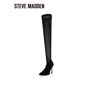 史蒂夫·马登 STEVE MADDEN /思美登冬细跟尖头长筒靴过膝靴袜靴女 EVIE 黑色 36