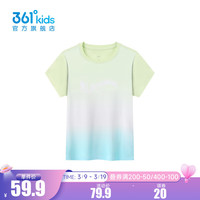 361°童装女童短袖针织衫2024年夏季T恤通码儿童上衣 格林绿 130cm