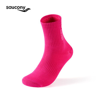 Saucony索康尼抑菌专业跑步运动袜（单双装） 荧光深玫红 M