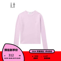 :CHOCOOLATE it 女装合身长袖T恤2024春季简约基础款上衣1851A PPR/紫色 S