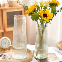 兰泽 北欧玻璃花瓶透明水养鲜花百合富贵竹花瓶客厅插花摆件