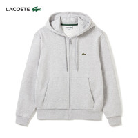 LACOSTE法国鳄鱼男装24春季休闲简约连帽开衫卫衣外套SH1642 CCA/银灰色 5 /180