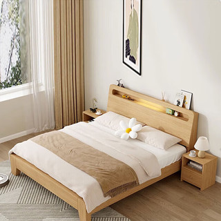 双人床实木床单人床木架床出租房床出租屋木床 1.2米加厚款 1.2米床