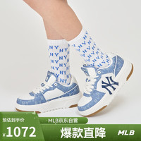 MLB 男女老花系列仿牛仔厚底学长鞋增高3ASXCLD4N-50BLS-240