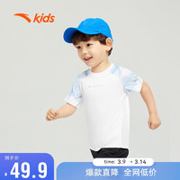 ANTA 安踏 儿童短T男女小童跑步系列夏季针织短袖T恤衫A372429102 纯净白-3 120