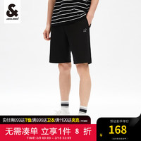 杰克·琼斯（JACK&JONES）季男士夏季短裤裤子撞色抽绳卡通狗刺绣时尚男装 黑色 170/76A/SR