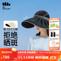 Beneunder 蕉下 贝壳帽防晒帽遮阳帽女帽子太阳帽防紫外线黑胶漫暮黑BM532