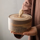 日式粗陶大号药材茶叶罐麻绳把手陶瓷储物干货密封罐子茶叶包装罐