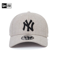 NEW ERA 纽亦华 MLB羊毛混纺棒球帽NY LA刺绣运动弯檐潮帽 米白色 M/L(57cm)