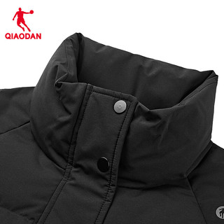 乔丹QIAODAN羽绒服女外套冬季保暖防风防泼水运动上衣EGM12243300 黑色 175/XL