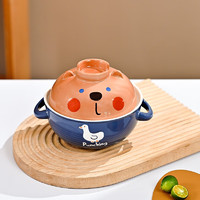 KANDA 神田 陶瓷碗家用日式米饭碗釉下彩饭碗卡通泡面碗汤碗 森林熊泡面碗 680ml