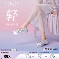 真美诗（Joy&peace）【】董洁同款银河芭蕾24年春季牛皮运动玛丽珍女22329AQ4 银色 36