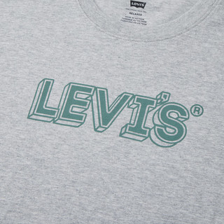 Levi's 李维斯 24春季男士短袖T恤LOGO印花休闲复古简约百搭 灰色 16143-1345 XL
