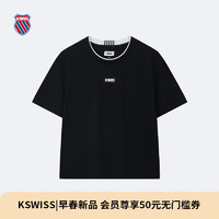 盖世威（K·SWISS）女T恤 24春季 女子短袖凉感垂感丝滑199953 008正黑色 2XL