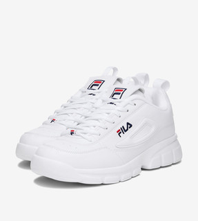 FILA 斐乐 男鞋低帮新款时尚老爹鞋运动厚底皮面休闲小白鞋板鞋正品