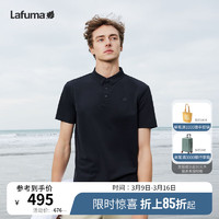 LAFUMA乐飞叶polo衫男 户外运动透汽T恤速干短袖翻领上衣 LMTS4BS60 黑色BK 170/92A（46）