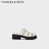 CHARLES&KEITH24春季新品复古镂空厚底罗马穆勒拖鞋CK1-70580223 粉白色Chalk 36