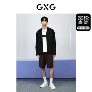 GXG男装 深棕色休闲针织短裤 2024年春季GFX12200351 深棕色 190/XXXL