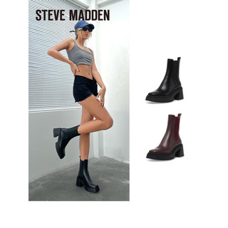 史蒂夫·马登 STEVE MADDEN/思美登秋冬粗跟切尔西靴女时装靴短靴 FYNN 黑色 40