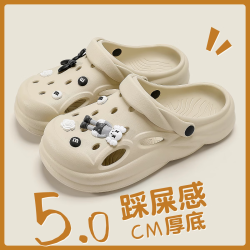 tzldn利达妮eva洞洞鞋女士夏季厚底防滑防臭情侣踩屎感拖鞋女外穿包头