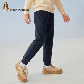 暇步士（Hush Puppies）童装儿童冬装裤子男童冬季男大童简约一体绒长裤 藏蓝(B款) 140cm