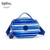 kipling 凯普林 女款轻便帆布时尚潮流休闲单肩包斜挎包夏日蓝白条纹女