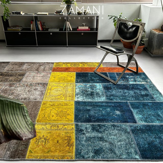 筠月熙波斯地毯拼接手工羊毛茶几客厅现代土耳其摩洛哥复古 明黄色 249x173CM 全部尺寸