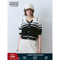 Teenie Weenie小熊女装2024年夏季针织设计感薄款 黑色 160/S