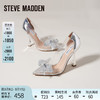 STEVE MADDEN/思美登2024春季新款婚鞋蝴蝶结钻面透明高跟鞋女 PRINCESA 银色 34