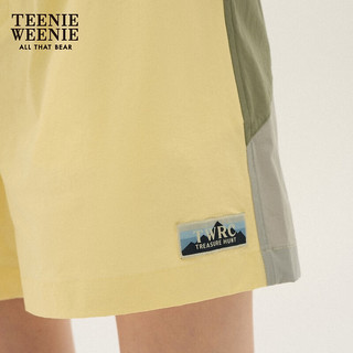Teenie Weenie【UPF50+】小熊短裤女2024年夏季双栖彩壳户外防晒短裤休闲裤 黄色 160/S